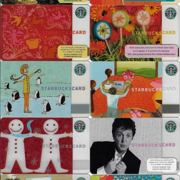 Lot of 30 Starbucks Cards 2003 to 2008 Italian Romance Braille Dragon – Nice! - Picture 11 of 11